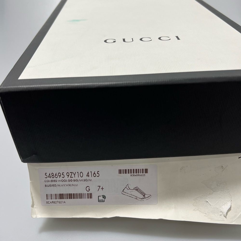 Gucci Ace Wool Sneakers GG Blue Red Men’s UK 7.5/US 8.5 - Picture 9 of 9